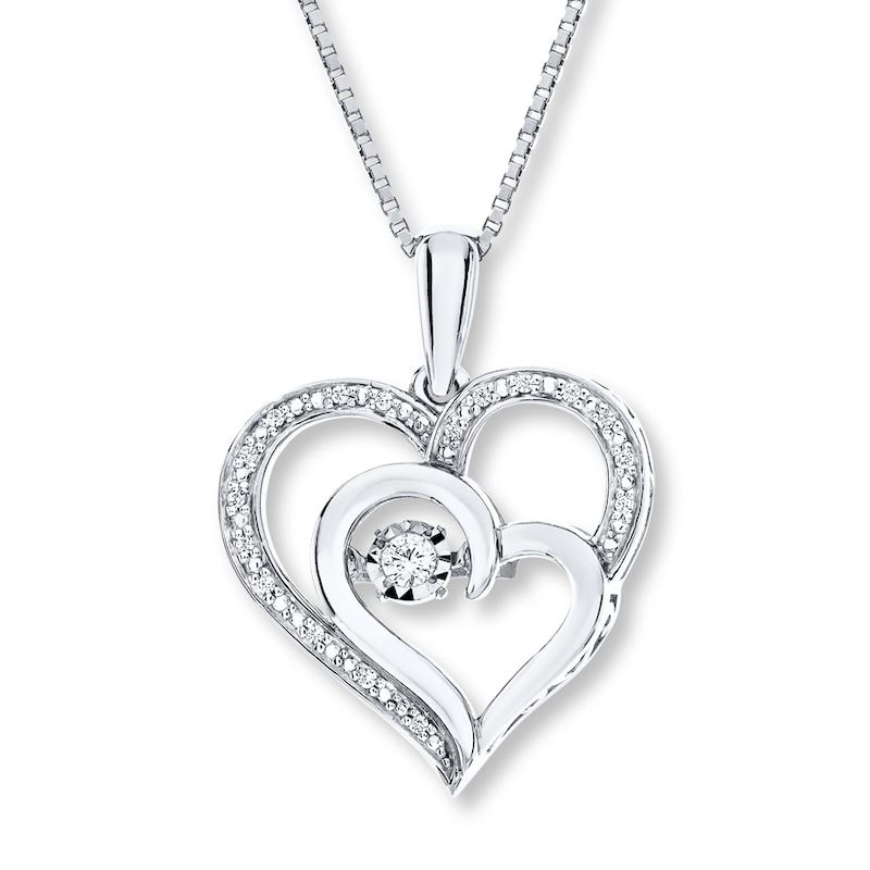 Unstoppable Love 1/10 ct tw Heart Necklace Sterling Silver 18"