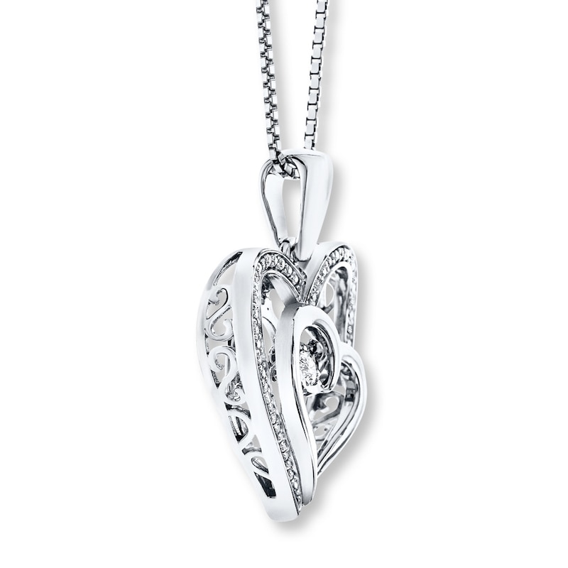 Unstoppable Love 1/10 ct tw Heart Necklace Sterling Silver 18"