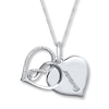 Thumbnail Image 1 of "Forever" Diamond Heart Necklace 1/15 ct tw Sterling Silver
