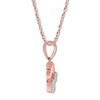 Thumbnail Image 1 of Diamond Paw Print Necklace 1/15 ct tw Round-cut 10K Rose Gold 18"