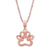 Thumbnail Image 3 of Diamond Paw Print Necklace 1/15 ct tw Round-cut 10K Rose Gold 18"