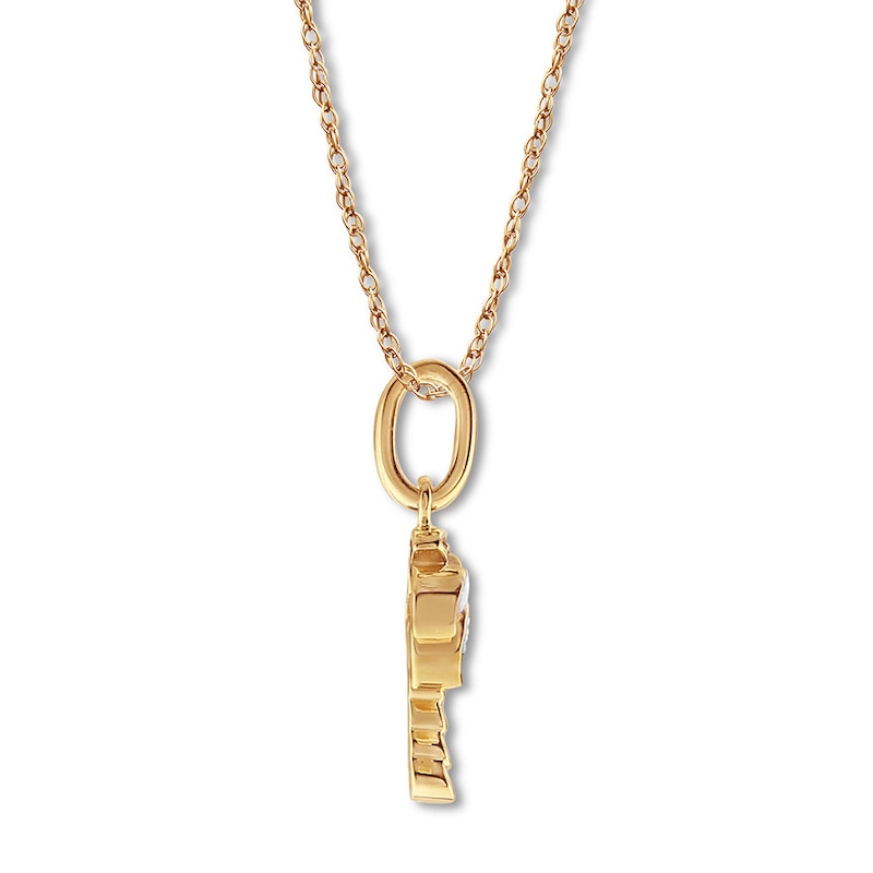 Main Image 3 of Diamond Palm Tree Necklace 10K Yellow Gold 18"