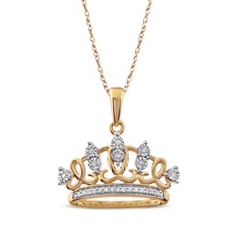 Diamond Tiara Necklace 1/15 ct tw Round-cut 10K Yellow Gold