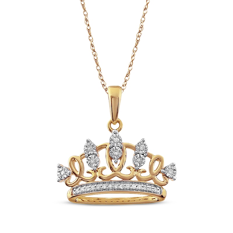 Main Image 1 of Diamond Tiara Necklace 1/15 ct tw Round-cut 10K Yellow Gold
