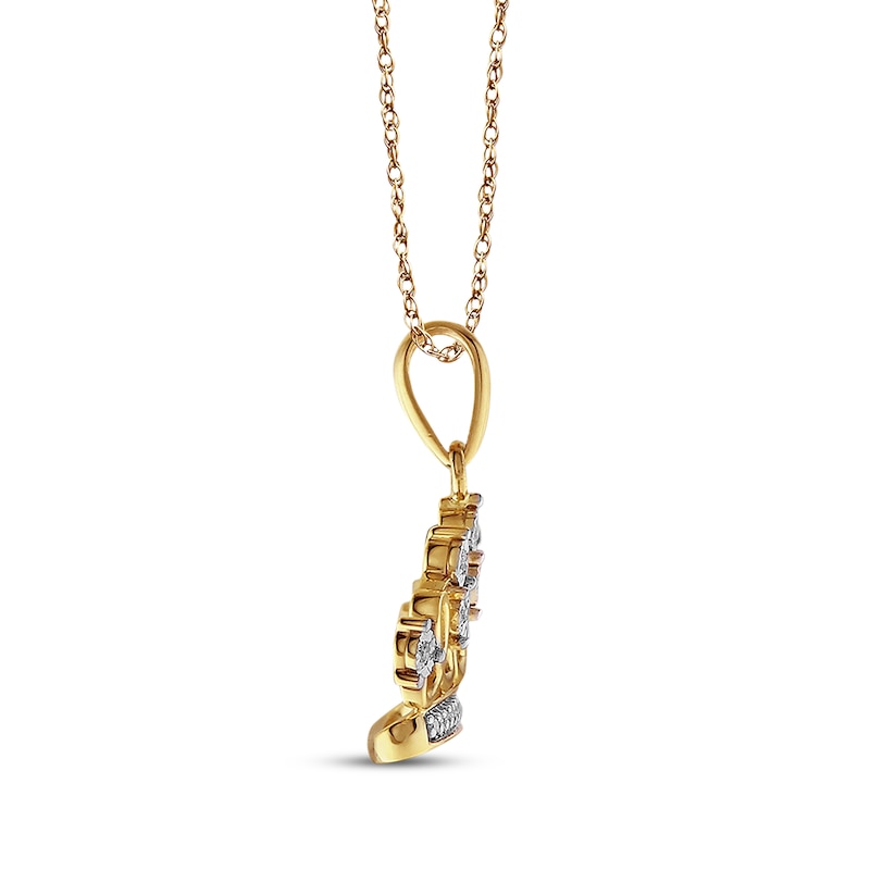 Main Image 2 of Diamond Tiara Necklace 1/15 ct tw Round-cut 10K Yellow Gold