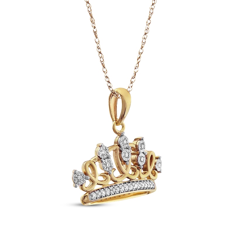 Main Image 3 of Diamond Tiara Necklace 1/15 ct tw Round-cut 10K Yellow Gold