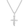 Thumbnail Image 1 of Diamond Cross Necklace Sterling Silver 18"
