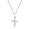 Thumbnail Image 3 of Diamond Cross Necklace Sterling Silver 18"