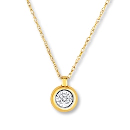 Diamond Necklace 1/20 ct tw Bezel-set 10K Yellow Gold 18"