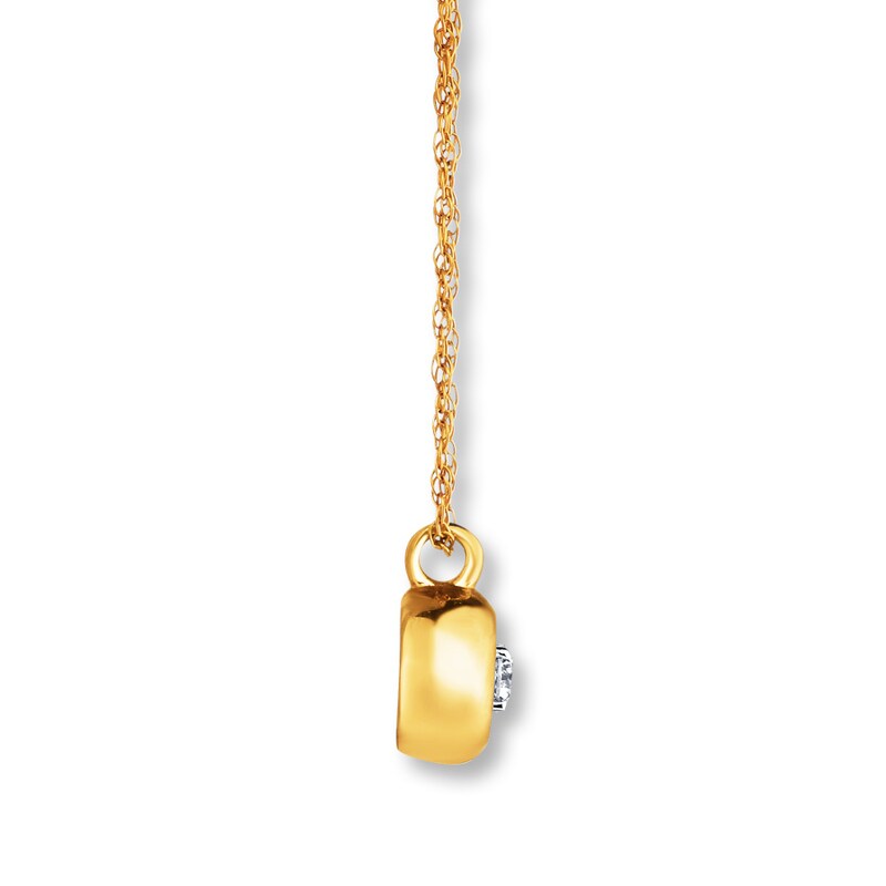 Diamond Necklace 1/20 ct tw Bezel-set 10K Yellow Gold 18"
