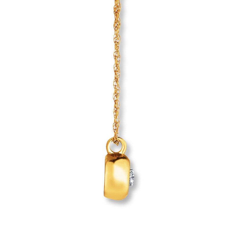 Main Image 2 of Diamond Necklace 1/20 ct tw Bezel-set 10K Yellow Gold 18"