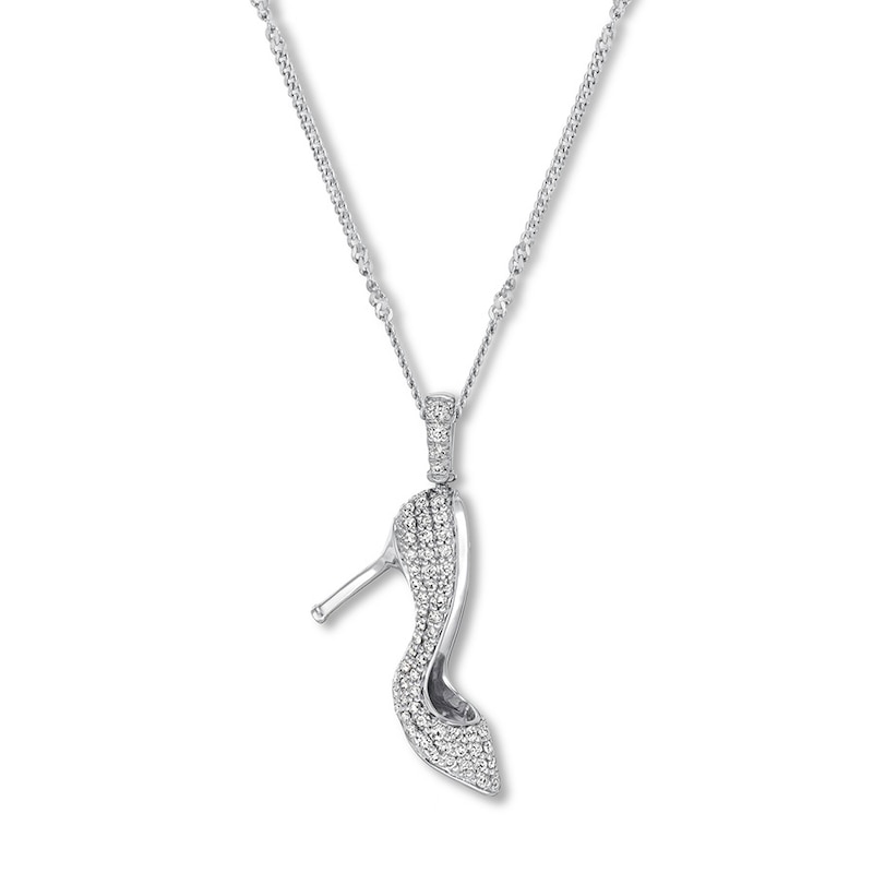 Main Image 1 of Emmy London Diamond Shoe Necklace 1/2 ct tw 10K White Gold 20"