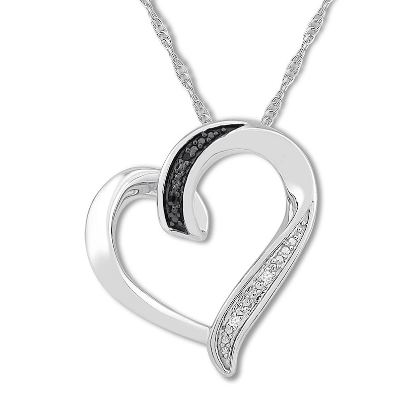 Main Image 1 of Diamond Heart Necklace Sterling Silver 18"