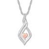 Thumbnail Image 1 of Diamond Heart Necklace Sterling Silver & 10K Rose Gold 18"