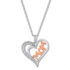 Thumbnail Image 0 of Mom Diamond Necklace 1/10 ct tw Sterling Silver & 10K Rose Gold
