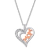Thumbnail Image 1 of Mom Diamond Necklace 1/10 ct tw Sterling Silver & 10K Rose Gold