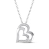 Thumbnail Image 1 of Heart Necklace with Diamonds Sterling Silver