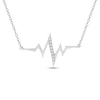 Thumbnail Image 2 of Heartbeat Necklace with Diamonds Sterling Silver