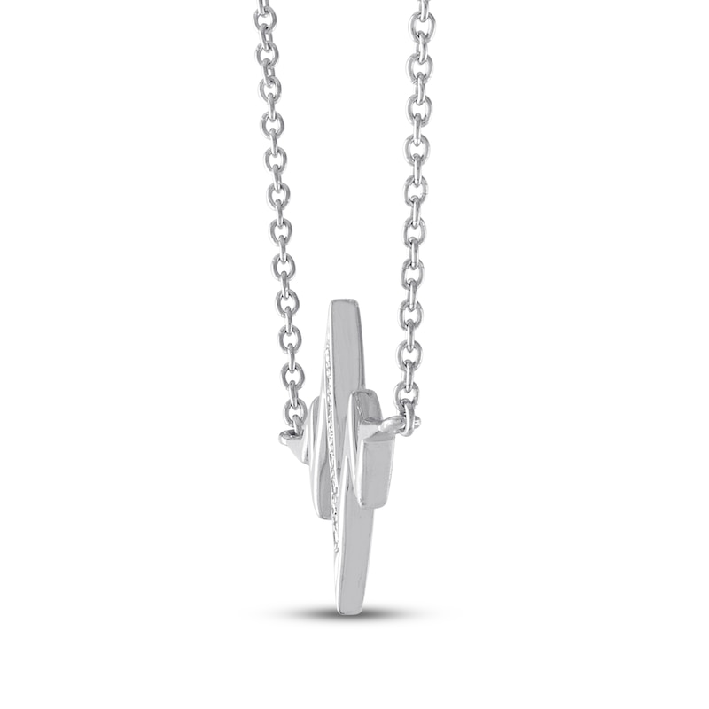 Main Image 3 of Heartbeat Necklace with Diamonds Sterling Silver