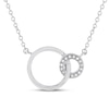 Thumbnail Image 1 of Interlocking Circles Necklace with Diamonds Sterling Silver