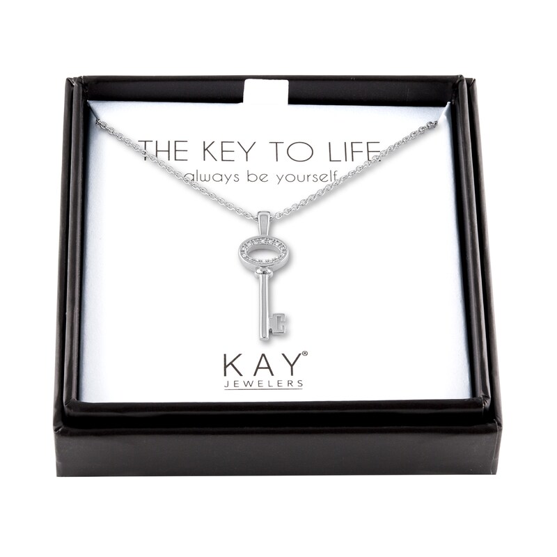 Key Necklace with Diamonds Sterling Silver | Kay Outlet