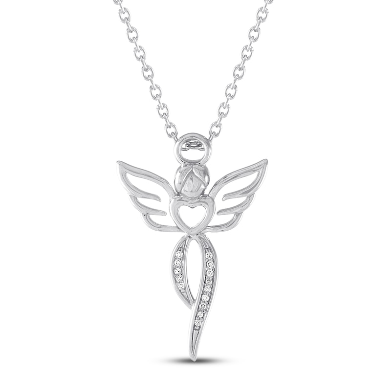 Angel Necklace with Diamonds Sterling Silver