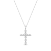 Thumbnail Image 0 of Diamond Cross Necklace 1/3 ct tw Round-cut 10K White Gold