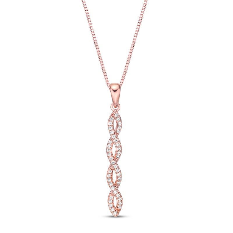 Main Image 1 of Diamond Necklace 1/6 Carat tw 10K Rose Gold