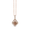Thumbnail Image 1 of Le Vian Chocolate & Nude Diamond Necklace 1/2 ct tw 14K Strawberry Gold