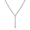 Thumbnail Image 0 of Bezel-Set Diamond Necklace 1/4 ct tw Stainless Steel & 10K Rose Gold 19"