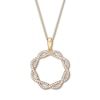 Thumbnail Image 1 of Diamond Circle Twist Necklace 3/8 ct tw 10K Yellow Gold
