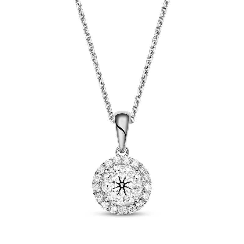 Main Image 1 of Diamond Necklace 1/3 ct tw Round-cut 10K White Gold 18"