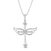 Thumbnail Image 1 of Diamond Angel Wing Cross Necklace 1/10 ct tw Sterling Silver 18"