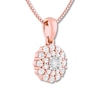 Thumbnail Image 2 of Diamond Necklace 3/8 ct tw Round-cut 10K Rose Gold 18"