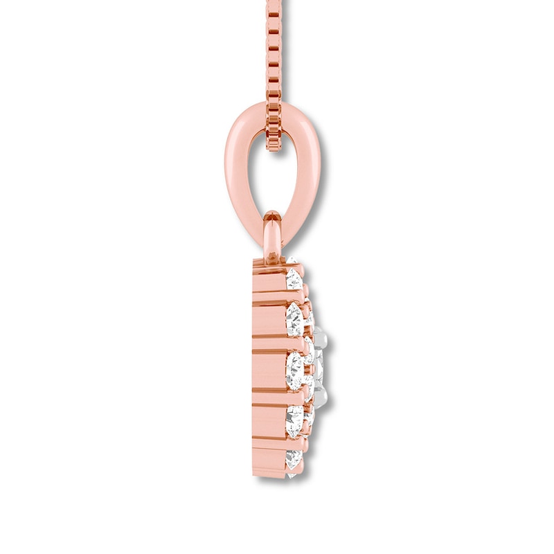 Main Image 3 of Diamond Necklace 3/8 ct tw Round-cut 10K Rose Gold 18"