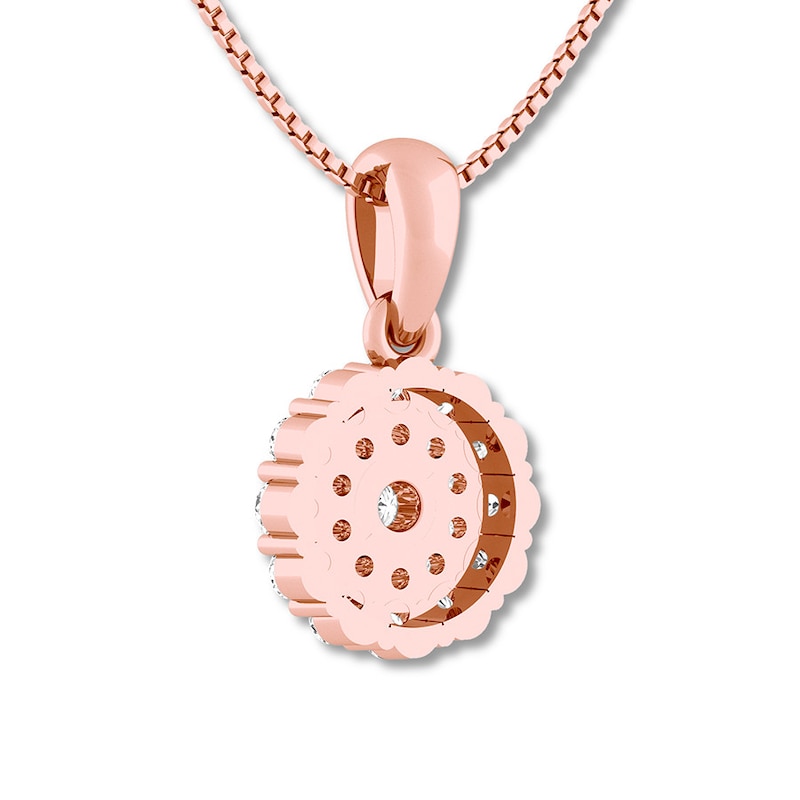 Main Image 4 of Diamond Necklace 3/8 ct tw Round-cut 10K Rose Gold 18"
