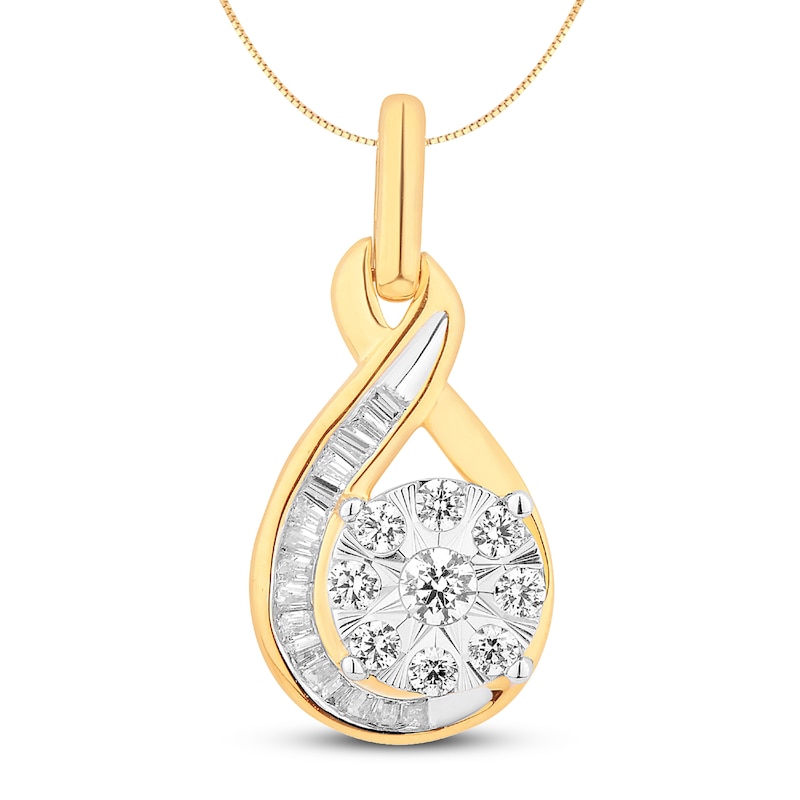 Diamond Necklace 1/2 ct tw 10K Two-Tone Gold 18"