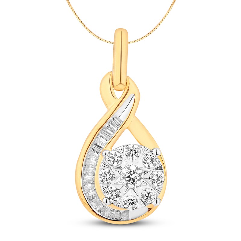 Main Image 1 of Diamond Necklace 1/2 ct tw 10K Two-Tone Gold 18"