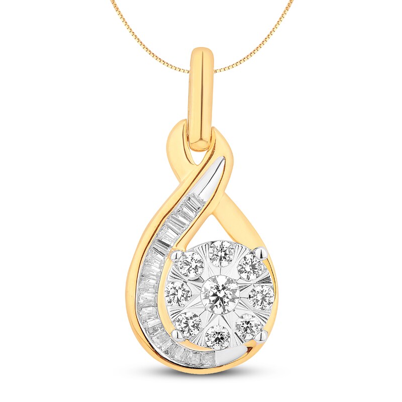 Diamond Necklace 1/2 ct tw 10K Two-Tone Gold 18"