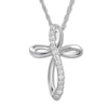 Thumbnail Image 1 of Diamond Cross Necklace 1/10 ct tw Round-cut 10K White Gold 18&quot;
