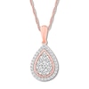 Thumbnail Image 0 of Diamond Teardrop Necklace 1/2 ct tw Round-cut 10K Rose Gold 18"