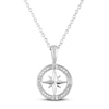 Thumbnail Image 1 of Compass Necklace with Diamonds Sterling Silver