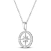 Thumbnail Image 2 of Compass Necklace with Diamonds Sterling Silver