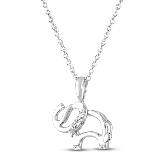 KINGWHYTE Collana Elefante In Argento Sterling 925 Con Zirconia Cubica - Ciondolo Portafortuna Per Donna