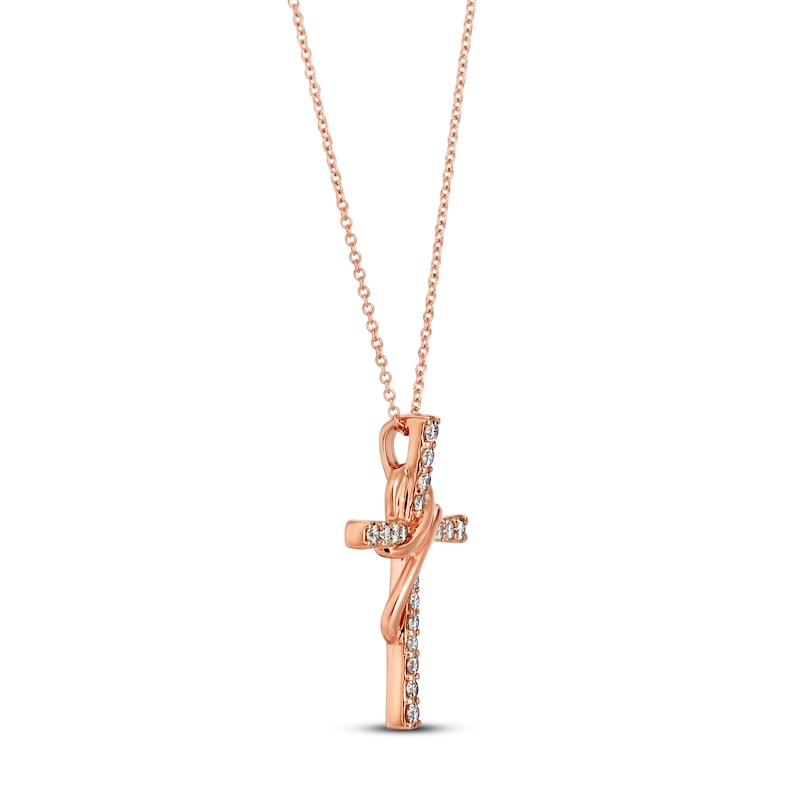 Main Image 2 of Le Vian Diamond Cross Necklace 1/2 ct tw 14K Strawberry Gold 18"