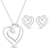 Thumbnail Image 0 of Boxed Set Heart Necklace/Earrings Diamond Accents Sterling Silver