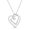Thumbnail Image 1 of Boxed Set Heart Necklace/Earrings Diamond Accents Sterling Silver