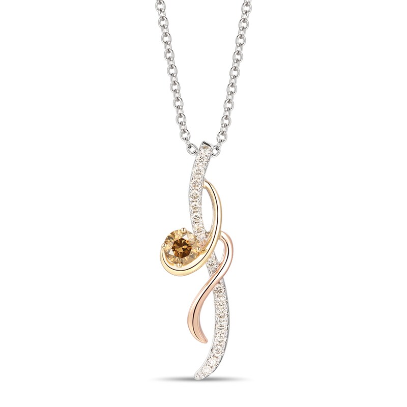 Main Image 1 of Le Vian Diamond Necklace 3/8 ct tw 14K Tri-Tone Gold 18"