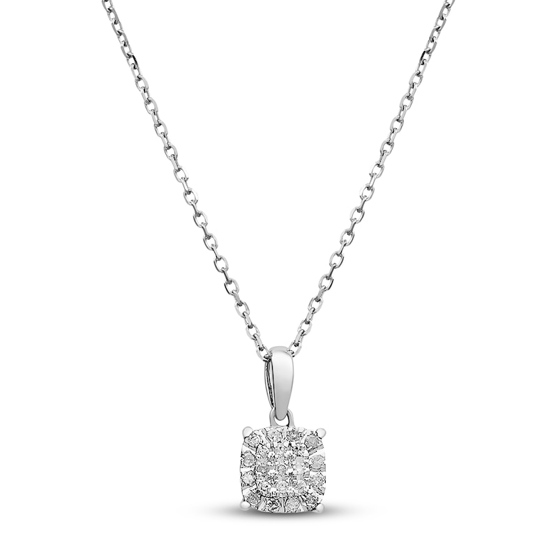 Main Image 1 of Diamond Necklace 1/10 ct tw 10K White Gold 18"
