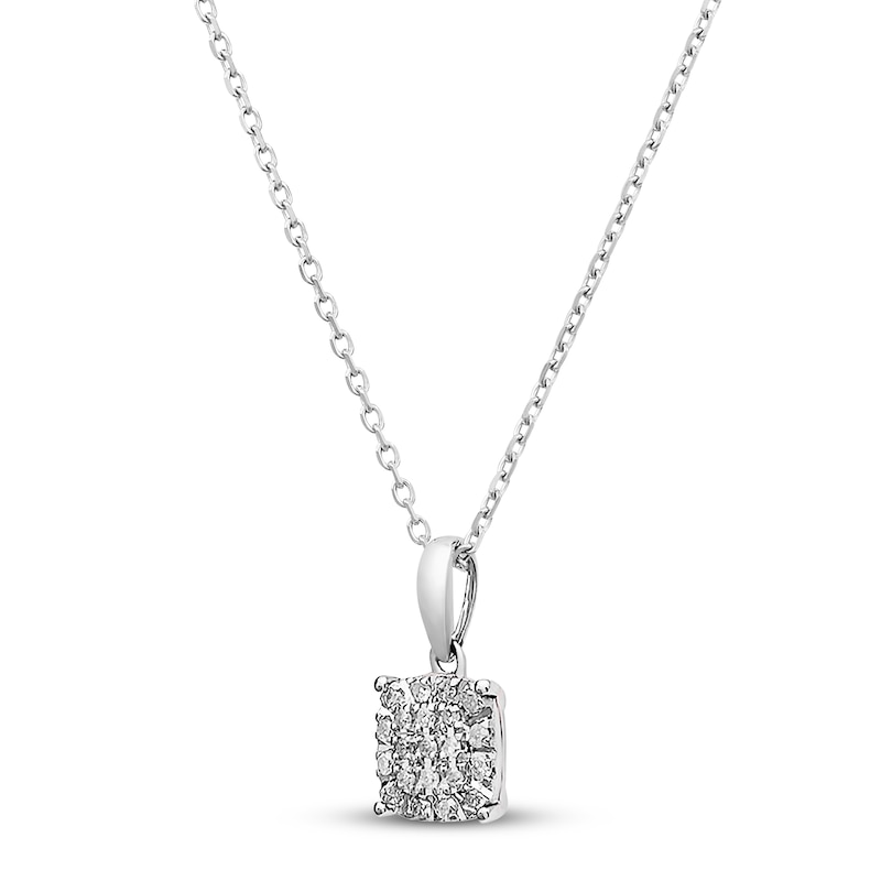 Main Image 2 of Diamond Necklace 1/10 ct tw 10K White Gold 18"